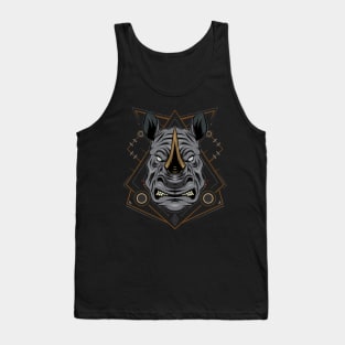 Rhino head logo. Design template Tank Top